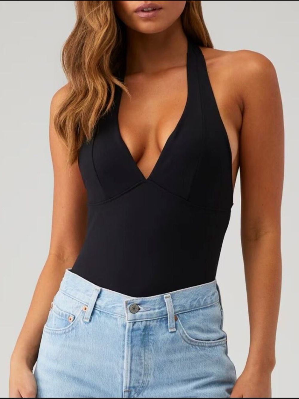Free People Intimately FP NWT Have It All Black Halter Cami
